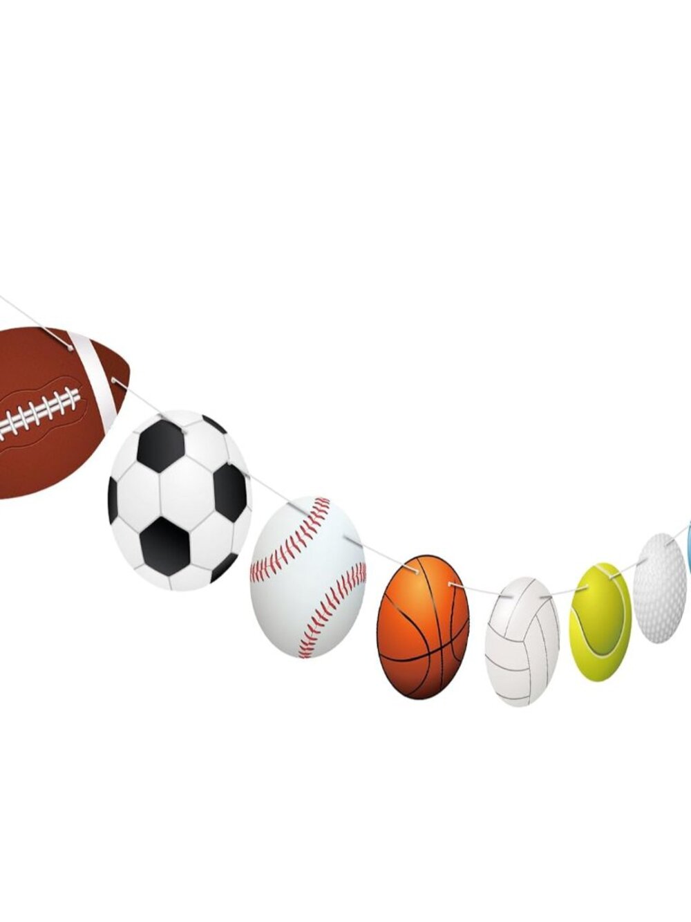 Sports Themed Party Decorations Happy Birthday Banner Baseball Football Basketba